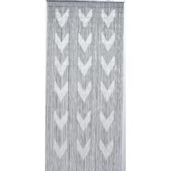 RIDEAU PORTE STICK BAMBOU IMPRIME CHEVRON 90X200CM GRIS