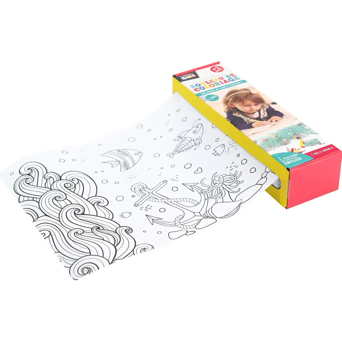 ROULEAU A COLORIER 1M50 X4 CRAYONS