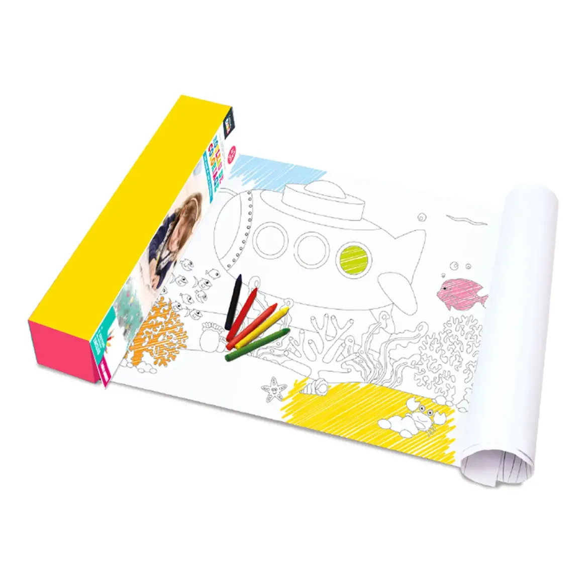 ROULEAU A COLORIER 1M50 X4 CRAYONS