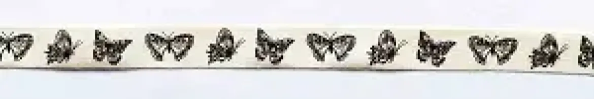 RUBAN COTON PAPILLONS NOIR 1.5 CM X 2 M
