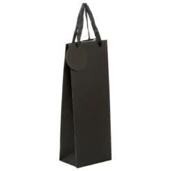 SAC CADEAU PAILLETTE BOUTEILLE NOIR D.12.7X9X35.5CM