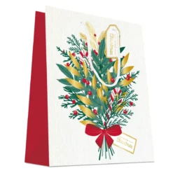 SAC PREMIUM BOUQUET NOEL 26X32CM
