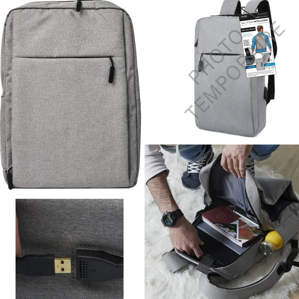 SAC A DOS ORDINATEUR AVEC BRANCHEMENT USB