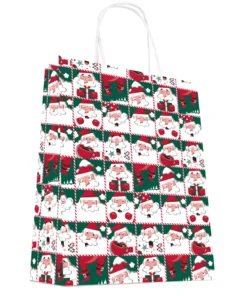 SAC CABAS KRAFT BLC PF PERE NOEL GF 32X42CM