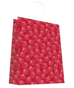SAC CABAS ROUGE CADEAUX 24X12X32CM