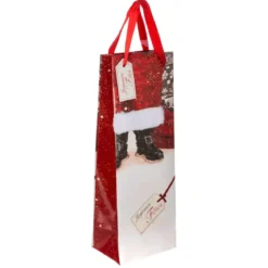 SAC CADEAU BOUTEILLE IMPRIME PERE NOEL
