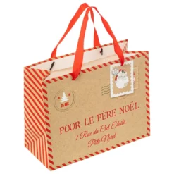 SAC CADEAU CHER PERE NOEL D.22.9X9.8X17.8CM