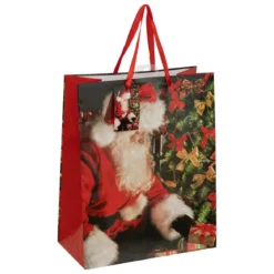SAC CADEAU IMPRIME MOYENNE TAILLE PERE NOEL CADEAU