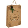 SAC CADEAU KRAFT PAILLETTE ET BOIS D.33X10.2X45.5CM