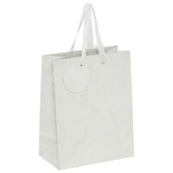 SAC CADEAU PAILLETTE ARGENT D.18X10X23CM