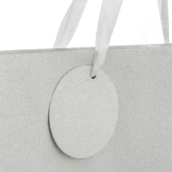 SAC CADEAU PAILLETTE ARGENT D.26.7X13.7X33CM