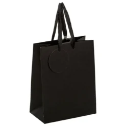 SAC CADEAU PAILLETTE NOIR D.18X10X23CM