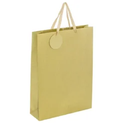 SAC CADEAU PAILLETTE OR D.33X10.2X45.5CM