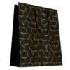 SAC CADEAUX BOULES RAYEES OR 18X23CM