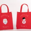 SAC FEUTRE 25X22CM PERE NOEL OU BONHOMME DE NEIGE