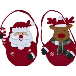 SAC FEUTRINE ROUGE PERE NOEL 16X9X23CM