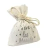 SACHET TOILE METAL VIVE LES MARIES X4 PIECES ARGENT