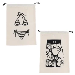 SAC MAILLOTS BAIN VOYAGE IMPRIME HOMME FEMME NATUREL