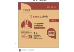 10 SACS POUBELLE 50L AVEC POIGNEES