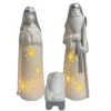 SANTONS LUMINEUX BLANC ET ARGENTE H.19CM X3PIECES