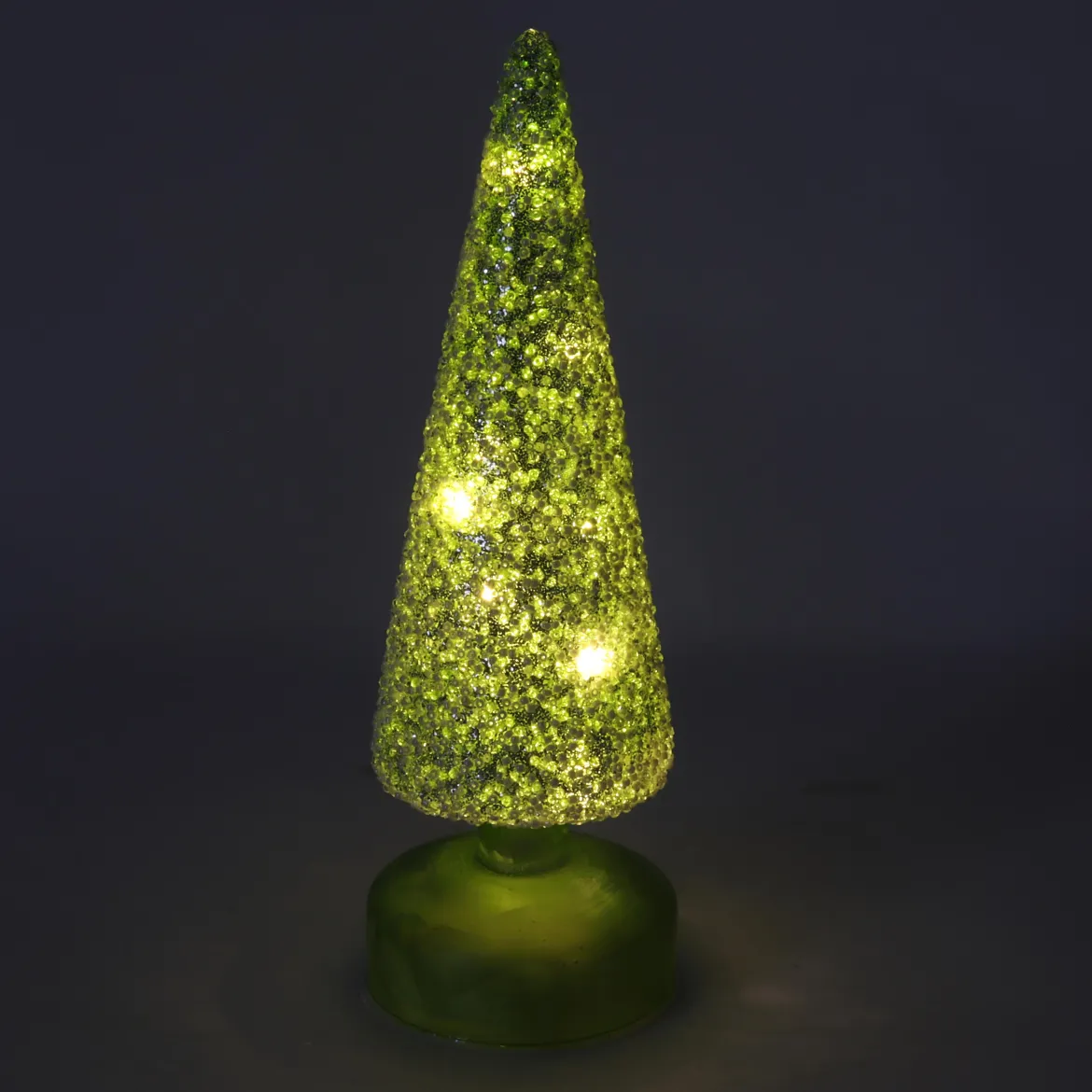 SAPIN A POSER VERRE LUMINEUX H.26CM