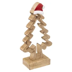 SAPIN BOIS BONNET PERE NOEL H.21CM