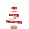SAPIN DE NOEL PANCARTE ROUGE EN BOIS 33X19CM