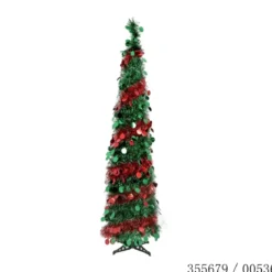 SAPIN GUIRLANDE 150X40X40CM VERT ROUGE