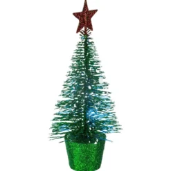 SAPIN TABLE PAILLETTE 14CM ROUGE
