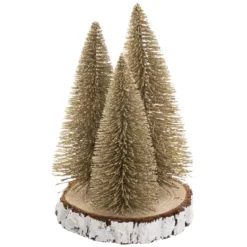 SAPIN TABLE RONDIN DORE H.20CM X3 PIECES