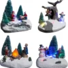 SCENE VILLAGE DE NOEL NEIGE ET SAPIN 3LED A PILES
