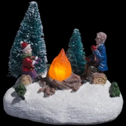 SCENE VILLAGE DE NOEL NEIGE ET SAPIN 3LED A PILES