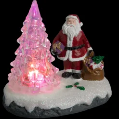 SCENE VILLAGE DE NOEL PERE NOEL ET SAPIN