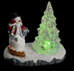 SCENE VILLAGE DE NOEL PERE NOEL ET SAPIN