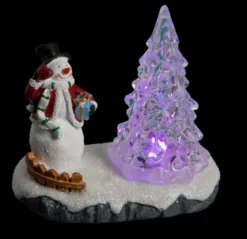 SCENE VILLAGE DE NOEL PERE NOEL ET SAPIN