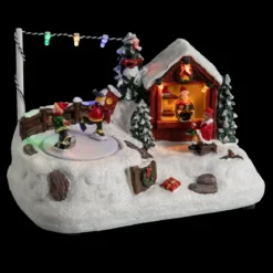 SCENE VILLAGE DE NOEL STAND CHOCOLAT 4LEDS A PILES