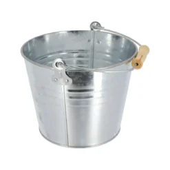 SEAU ACIER GALVANISE POIGNEE BOIS 7L GRIS METALLISE