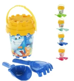 SEAU DE PLAGE GARNI ANIMAUX X5 PIECES