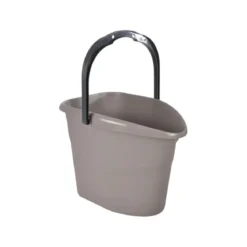 SEAU PLASTIQUE AVEC ANSE 15L TAUPE