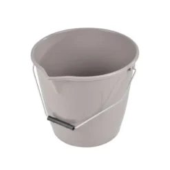 SEAU PLASTIQUE AVEC BEC ET ANSE METAL 12L TAUPE