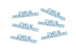 SEMIS TABLE JOYEUX ANNIVERSAIRE BOIS PEINT X6 PIECES BLEU