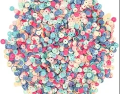 SEQUINS RONDS MULTICOLORES PASTEL 0.6CM X100G