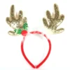 SERRE TETE NOEL CERF ROUGE ET DORE 26X30CM