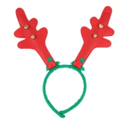 SERRE TETE NOEL CERF VERT ET ROUGE 26X30CM