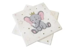 SERVIETTE PAPIER ELEPHANT COURONNE 33X33CM X20 PIECES
