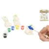 SET 3 LAPINS A PEINDRE ET PEINTURE ET PINCEAU