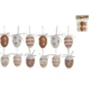SET 6 OEUFS DECO BLANC RAYE FLEURS