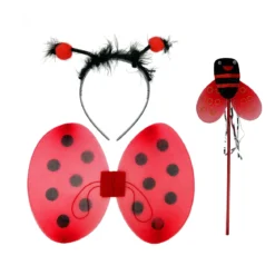 SET COCCINELLE AILES TIARE ET BAGUETTE