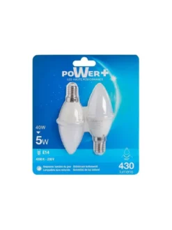 SET 2 AMP.LED E14 5W 40W BOUGIE LIC
