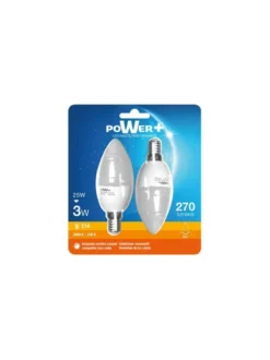 SET 2 AMP.LED E14 3W 25W BOUGIE LIC